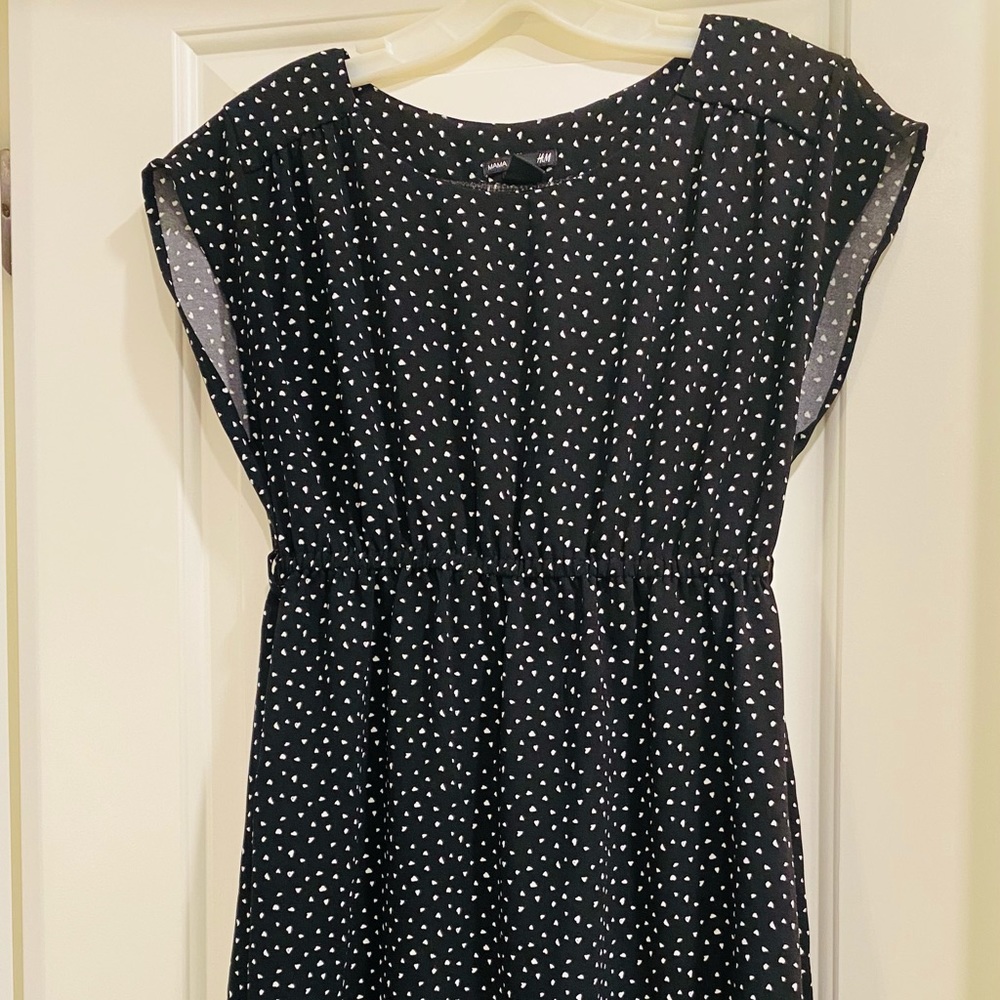 Black dress with small white designs